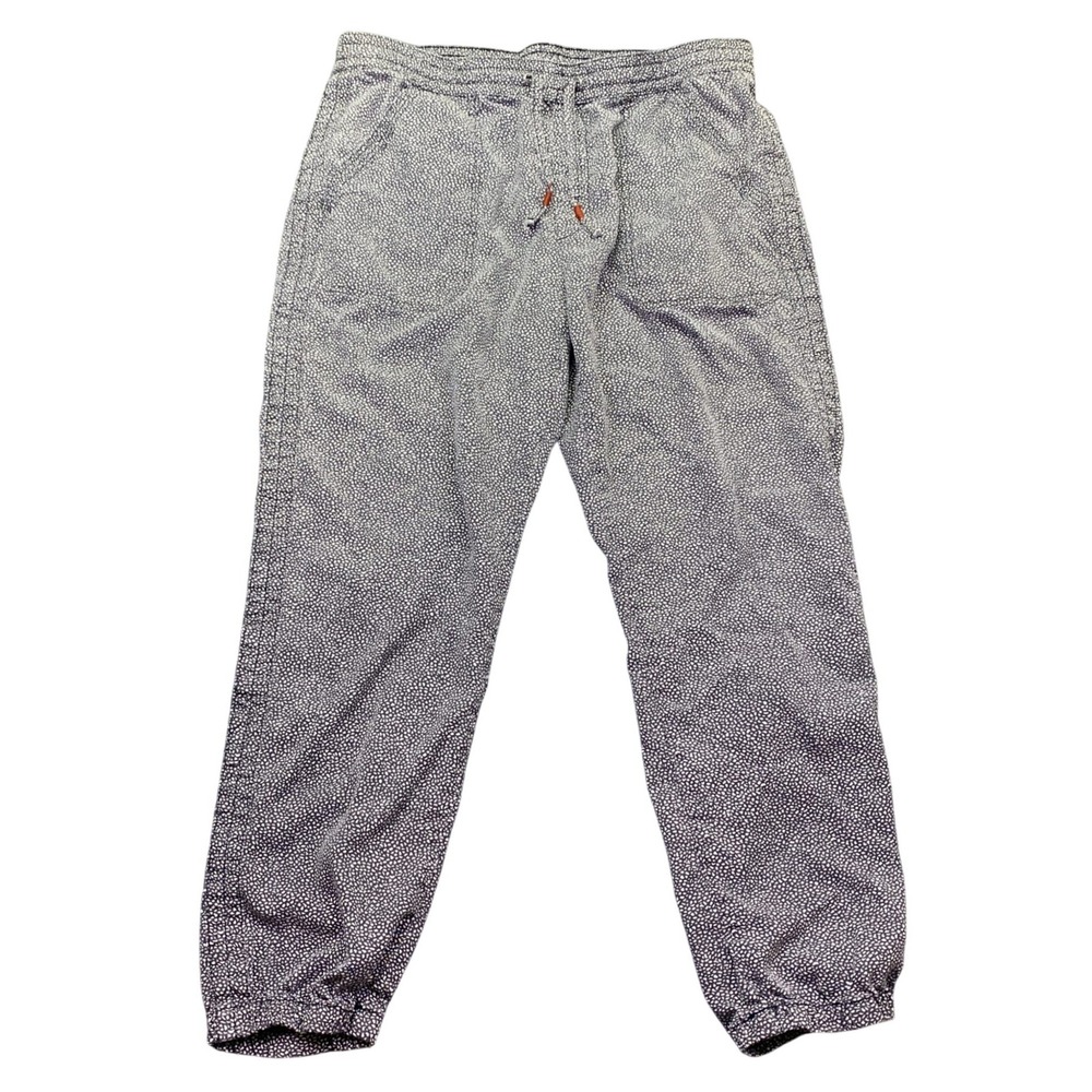 Anthropologie Womens Blue White Dotted Lyocell Jogger Pants Sz M Atheisure